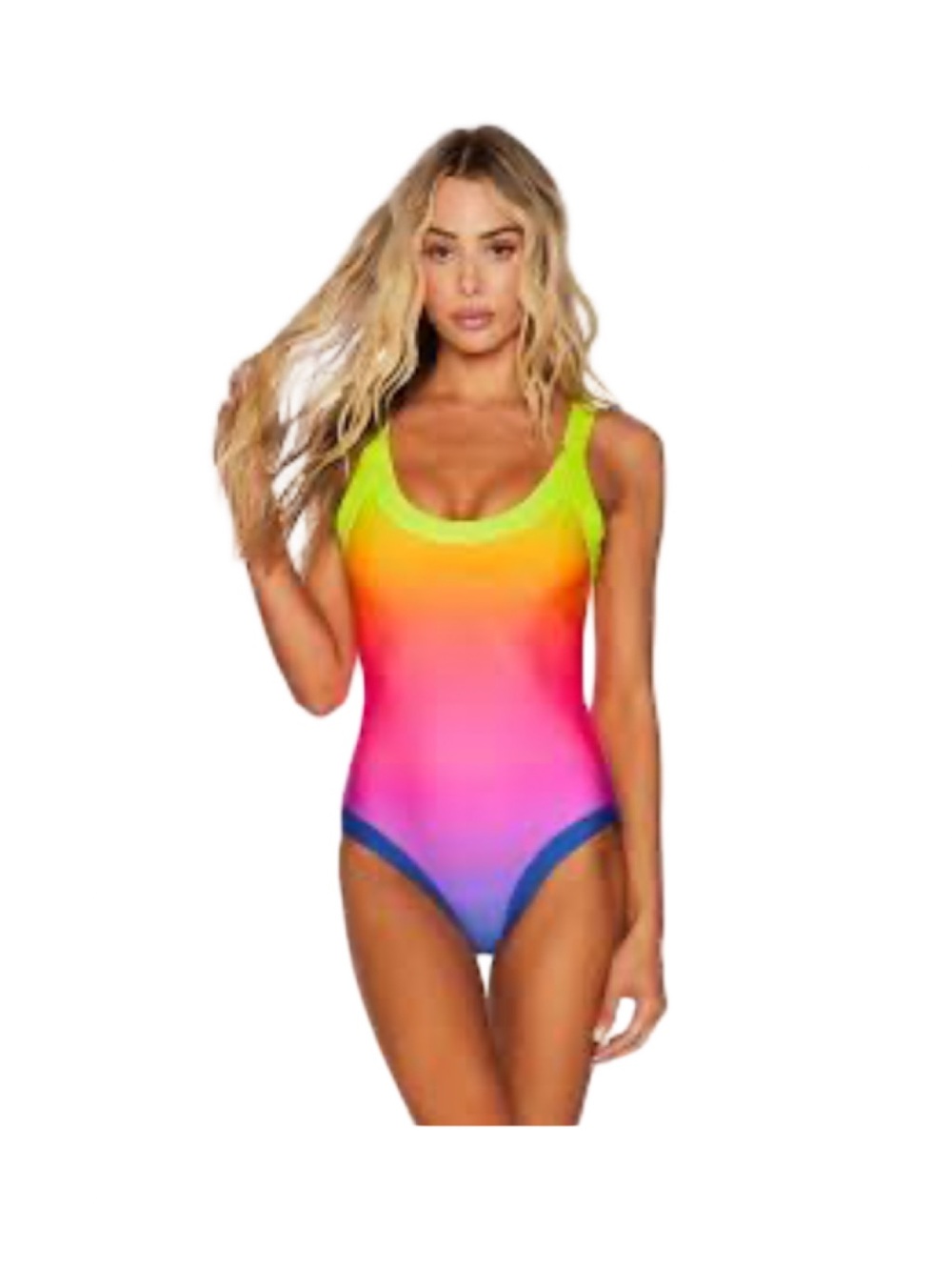 Beach Riot Linda Neon Ombre Scoop One-Piece Swimsuit -NWT-Large